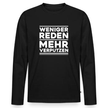 Stuckateur Plasterer Stukkateur Gipser Verputzer - Männer Premium Bio Langarmshirt - Schwarz - Vorne - Nico (187cm)