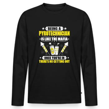 Pyrotechniker Feuerwerk Pyrotechnik Pyrotechnician - Männer Premium Bio Langarmshirt - Schwarz - Vorne - Nico (187cm)