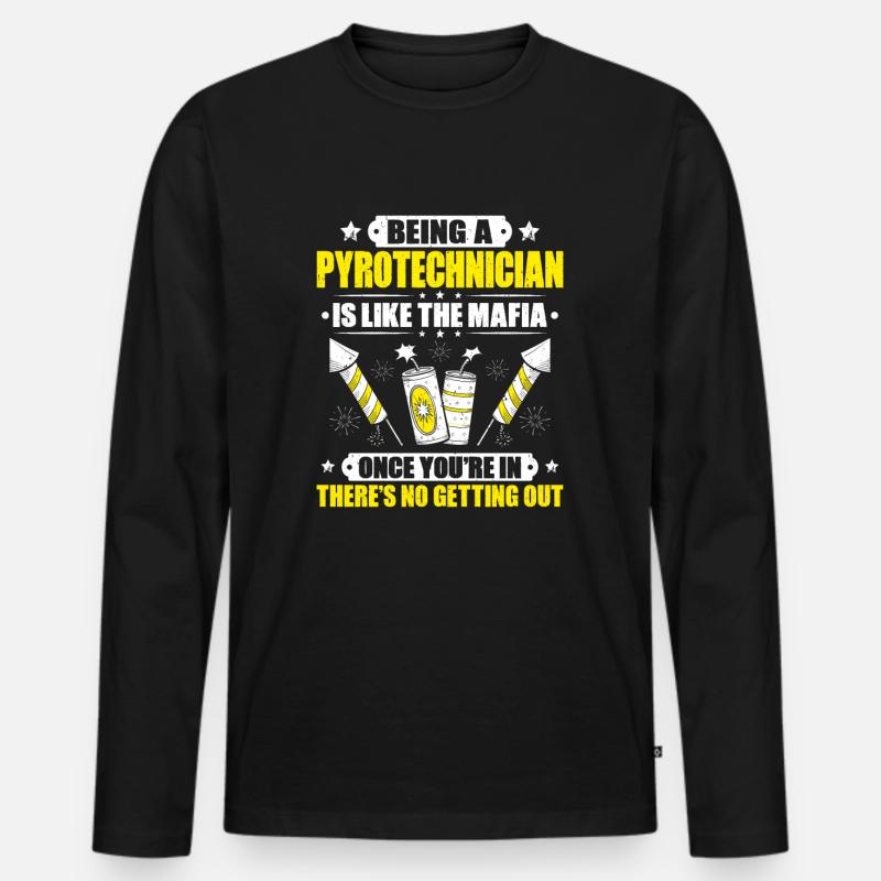 Pyrotechniker Feuerwerk Pyrotechnik Pyrotechnician - Männer Premium Bio Langarmshirt - Schwarz