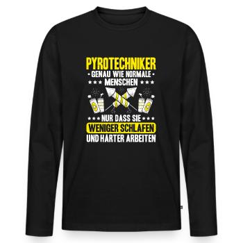 Pyrotechniker Feuerwerk Pyrotechnik Pyrotechnician - Männer Premium Bio Langarmshirt - Schwarz - Vorne - Nico (187cm)