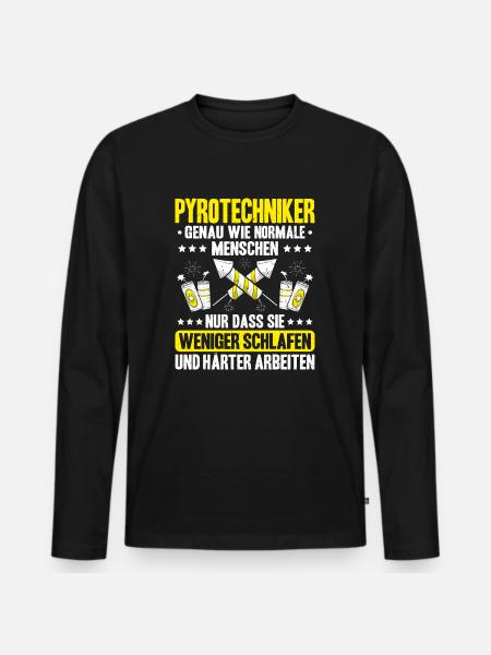 Pyrotechniker Feuerwerk Pyrotechnik Pyrotechnician - Männer Premium Bio Langarmshirt - Schwarz
