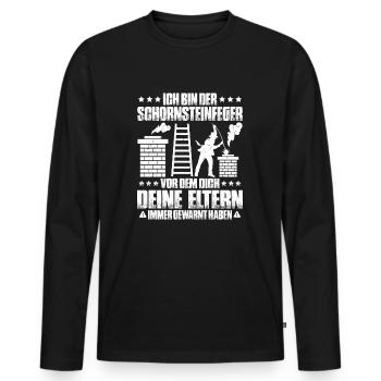 Schornsteinfeger Kaminkehrer Chimney Sweep - Männer Premium Bio Langarmshirt - Schwarz - Vorne - Nico (187cm)