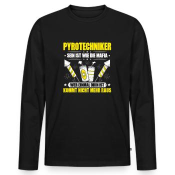 Pyrotechniker Feuerwerk Pyrotechnik Pyrotechnician - Männer Premium Bio Langarmshirt - Schwarz - Vorne - Nico (187cm)