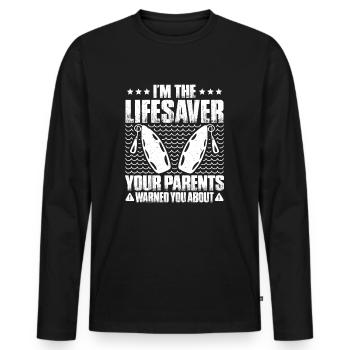 Rettungsschwimmer Wasserrettung Lifesaver - Männer Premium Bio Langarmshirt - Schwarz - Vorne - Nico (187cm)