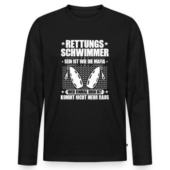 Rettungsschwimmer Wasserrettung Lifesaver - Männer Premium Bio Langarmshirt - Schwarz - Vorne - Nico (187cm)