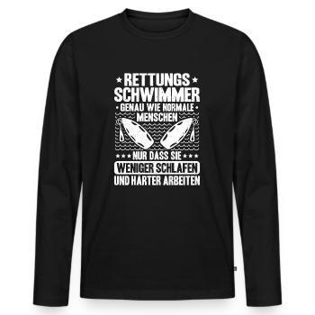 Rettungsschwimmer Wasserrettung Lifesaver - Männer Premium Bio Langarmshirt - Schwarz - Vorne - Nico (187cm)