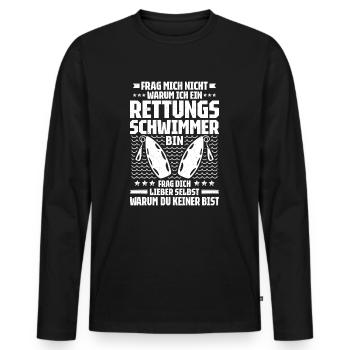 Rettungsschwimmer Wasserrettung Lifesaver - Männer Premium Bio Langarmshirt - Schwarz - Vorne - Nico (187cm)