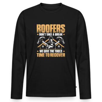 Dachdecker Dachdeckerei Dachdecken Roofer Roofing - Men's Premium Organic Long Sleeve Shirt - black - Front - Nico (187cm)