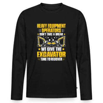 Excavator Operator Excavator Operator Heavy Equipment Operator - Men's Premium Organic Long Sleeve Shirt - black - Front - Nico (187cm)