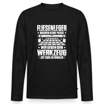 Fliesenleger Plattenleger Mosaikleger Floor Tiler - Männer Premium Bio Langarmshirt - Schwarz - Vorne - Nico (187cm)