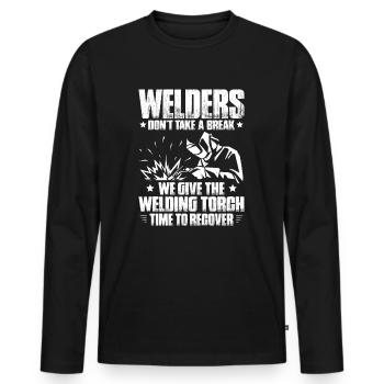 Schweißer Schweißen Schweißerei Welder Welding - Men's Premium Organic Long Sleeve Shirt - black - Front - Nico (187cm)