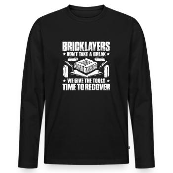 Maurer Maurermeister Mauerwerk Bricklayer Mason - Männer Premium Bio Langarmshirt - Schwarz - Vorne - Nico (187cm)