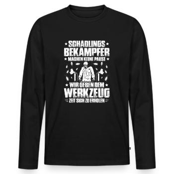 Schädlingsbekämpfer Kammerjäger Exterminator - Männer Premium Bio Langarmshirt - Schwarz - Vorne - Nico (187cm)