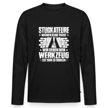 Stuckateur Plasterer Stukkateur Gipser Verputzer - Männer Premium Bio Langarmshirt - Schwarz - Vorne - Nico (187cm)