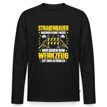 Straßenbauer Asphaltbauer Straßenbau - Männer Premium Bio Langarmshirt - Schwarz - Vorne - Nico (187cm)