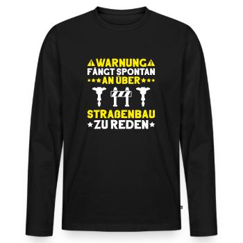 Straßenbauer Asphaltbauer Straßenbau - Männer Premium Bio Langarmshirt - Schwarz - Vorne - Nico (187cm)