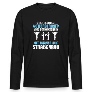 Straßenbauer Asphaltbauer Straßenbau - Männer Premium Bio Langarmshirt - Schwarz - Vorne - Nico (187cm)