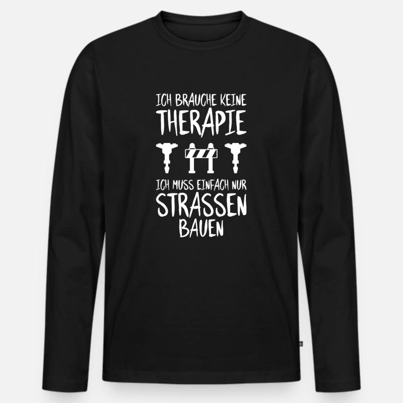 Straßenbauer Asphaltbauer Straßenbau - Männer Premium Bio Langarmshirt - Schwarz