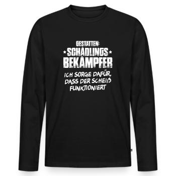 Schädlingsbekämpfer Kammerjäger Exterminator - Männer Premium Bio Langarmshirt - Schwarz - Vorne - Nico (187cm)