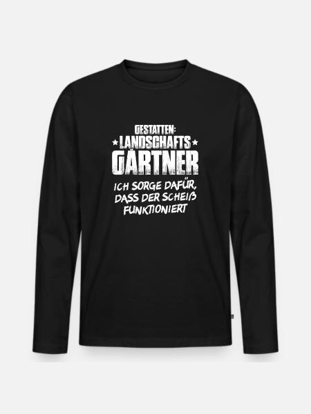 Landschaftsgärtner Gartenbau Landschaftsbau Garten - Männer Premium Bio Langarmshirt - Schwarz