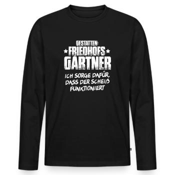 Friedhofsgärtner Friedhof Cemetery Gardener - Männer Premium Bio Langarmshirt - Schwarz - Vorne - Nico (187cm)