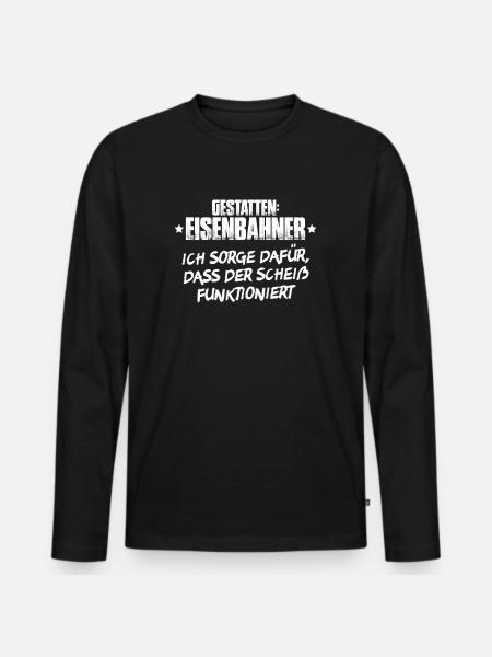 Eisenbahner Triebfahrzeugführer Railroader - Männer Premium Bio Langarmshirt - Schwarz