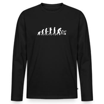 Landschaftsgärtner Gartenbau Landschaftsbau Garten - Männer Premium Bio Langarmshirt - Schwarz - Vorne - Nico (187cm)