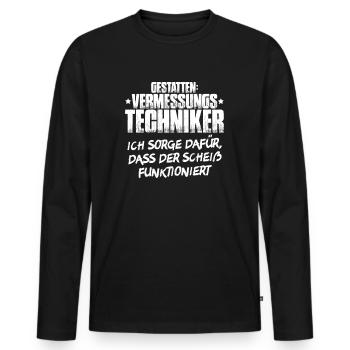Vermessungstechniker Vermesser Land Surveyor - Männer Premium Bio Langarmshirt - Schwarz - Vorne - Nico (187cm)
