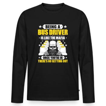 Busfahrer Bus Driver Busman Schulbusfahrer - Männer Premium Bio Langarmshirt - Schwarz - Vorne - Nico (187cm)