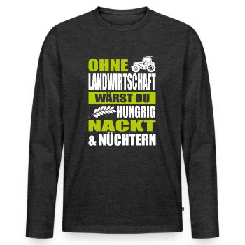 Bauernprotest Bauerndemo Trecker-Demo Landwirt - Männer Premium Bio Langarmshirt - Anthrazit meliert - Vorne - Nico (187cm)