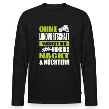 Bauernprotest Bauerndemo Trecker-Demo Landwirt - Männer Premium Bio Langarmshirt - Schwarz - Vorne - Nico (187cm)