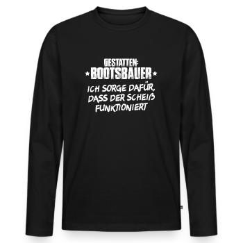 Bootsbauer Bootsbau Schiffbauer Schiffbau Boote - Männer Premium Bio Langarmshirt - Schwarz - Vorne - Nico (187cm)