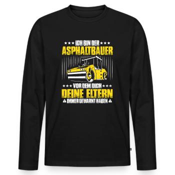 Asphaltbauer Asphaltierer Schwarzstraßenbauer - Männer Premium Bio Langarmshirt - Schwarz - Vorne - Nico (187cm)