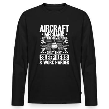 Fluggerätmechaniker Mécanicien d’aéronefs - T-shirt manches longues Premium bio Homme - noir - Devant - Nico (187cm)