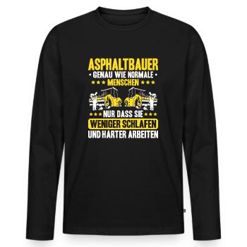 Asphaltbauer Asphaltierer Schwarzstraßenbauer - Männer Premium Bio Langarmshirt - Schwarz - Vorne - Nico (187cm)