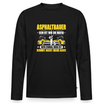 Asphaltbauer Asphaltierer Schwarzstraßenbauer - Männer Premium Bio Langarmshirt - Schwarz - Vorne - Nico (187cm)