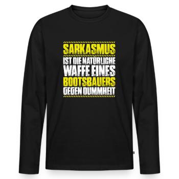 Bootsbauer Bootsbau Schiffbauer Schiffbau Boote - Männer Premium Bio Langarmshirt - Schwarz - Vorne - Nico (187cm)
