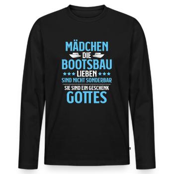 Bootsbauer Bootsbau Schiffbauer Schiffbau Boote - Männer Premium Bio Langarmshirt - Schwarz - Vorne - Nico (187cm)