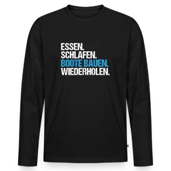 Bootsbauer Bootsbau Schiffbauer Schiffbau Boote - Männer Premium Bio Langarmshirt - Schwarz - Vorne - Nico (187cm)