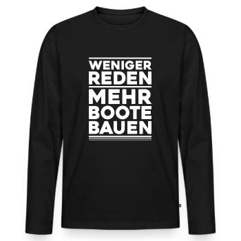 Bootsbauer Bootsbau Schiffbauer Schiffbau Boote - Männer Premium Bio Langarmshirt - Schwarz - Vorne - Nico (187cm)