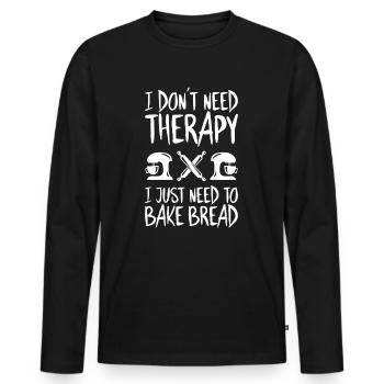 Baker Baking Baker Bakery Baking - Men's Premium Organic Long Sleeve Shirt - black - Front - Nico (187cm)
