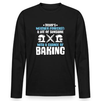 Baker Baking Baker Bakery Baking - Men's Premium Organic Long Sleeve Shirt - black - Front - Nico (187cm)