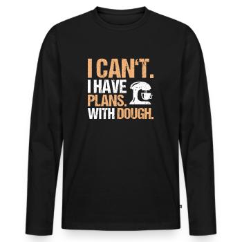 Baker Baking Baker Bakery Baking - Men's Premium Organic Long Sleeve Shirt - black - Front - Nico (187cm)