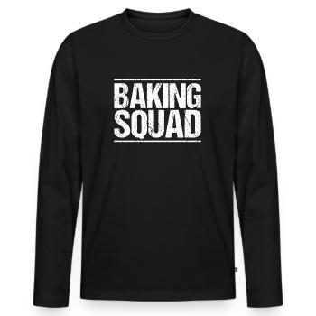 Baker Baking Baker Bakery Baking - Men's Premium Organic Long Sleeve Shirt - black - Front - Nico (187cm)
