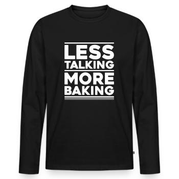 Baker Baking Baker Bakery Baking - Men's Premium Organic Long Sleeve Shirt - black - Front - Nico (187cm)