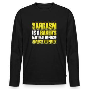 Baker Baking Baker Bakery Baking - Men's Premium Organic Long Sleeve Shirt - black - Front - Nico (187cm)