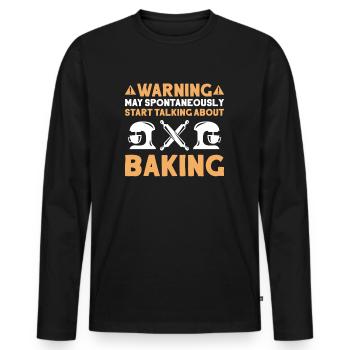 Baker Baking Baker Bakery Baking - Men's Premium Organic Long Sleeve Shirt - black - Front - Nico (187cm)