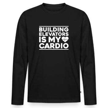 Elevator Fitter Elevator Mechanic Elevator Mechanic - Men's Premium Organic Long Sleeve Shirt - black - Front - Nico (187cm)