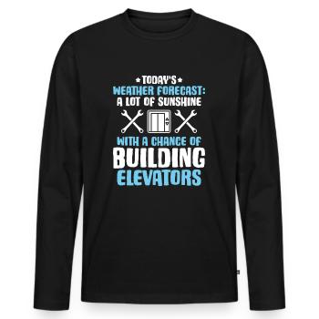 Elevator Fitter Elevator Mechanic Elevator Mechanic - Men's Premium Organic Long Sleeve Shirt - black - Front - Nico (187cm)