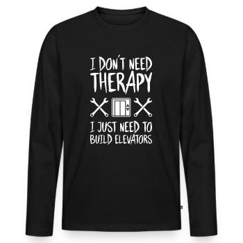 Elevator Fitter Elevator Mechanic Elevator Mechanic - Men's Premium Organic Long Sleeve Shirt - black - Front - Nico (187cm)